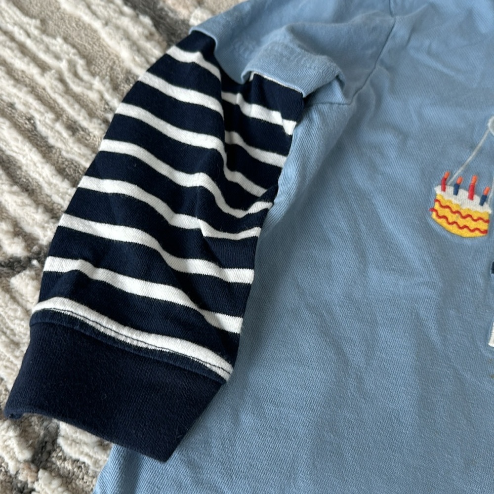 Gymboree toddler boy Blue 'Birthday Boy' Long Sleeve Tee 3T - Picture 3 of 3